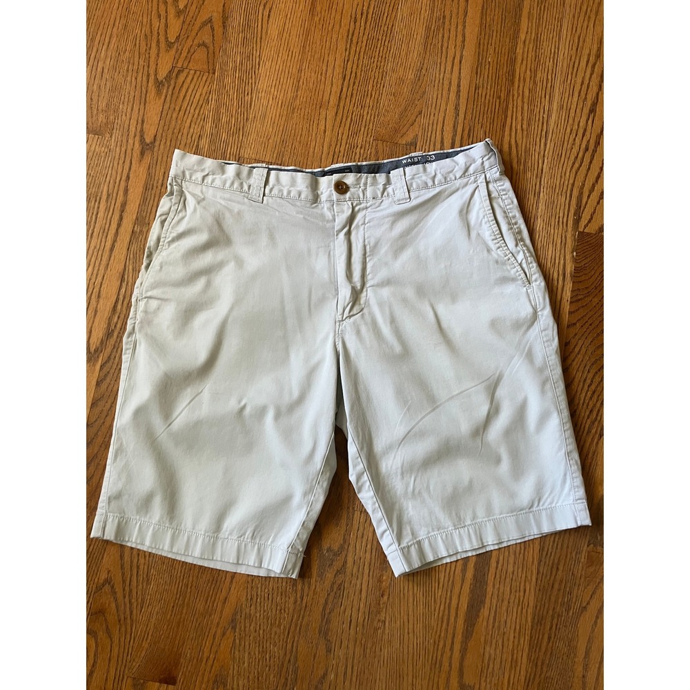 J.Crew Mens Stretch Chino Shorts Light Khaki Tan Size 33 Waist 10.5 Inseam